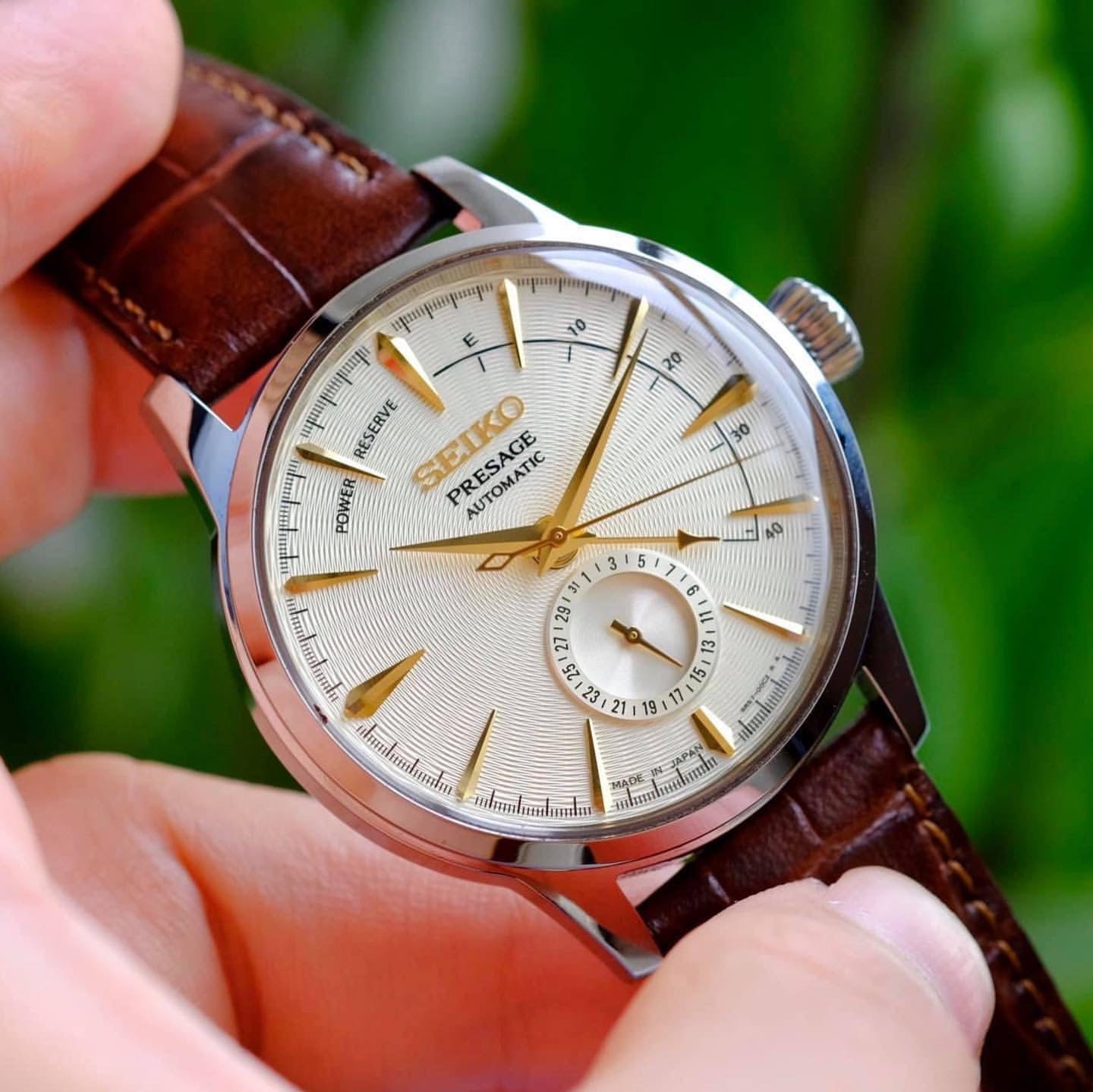 Seiko Presage Cocktail Cream dial time with power reserve 41mm (Brand-New) Ssa387j1