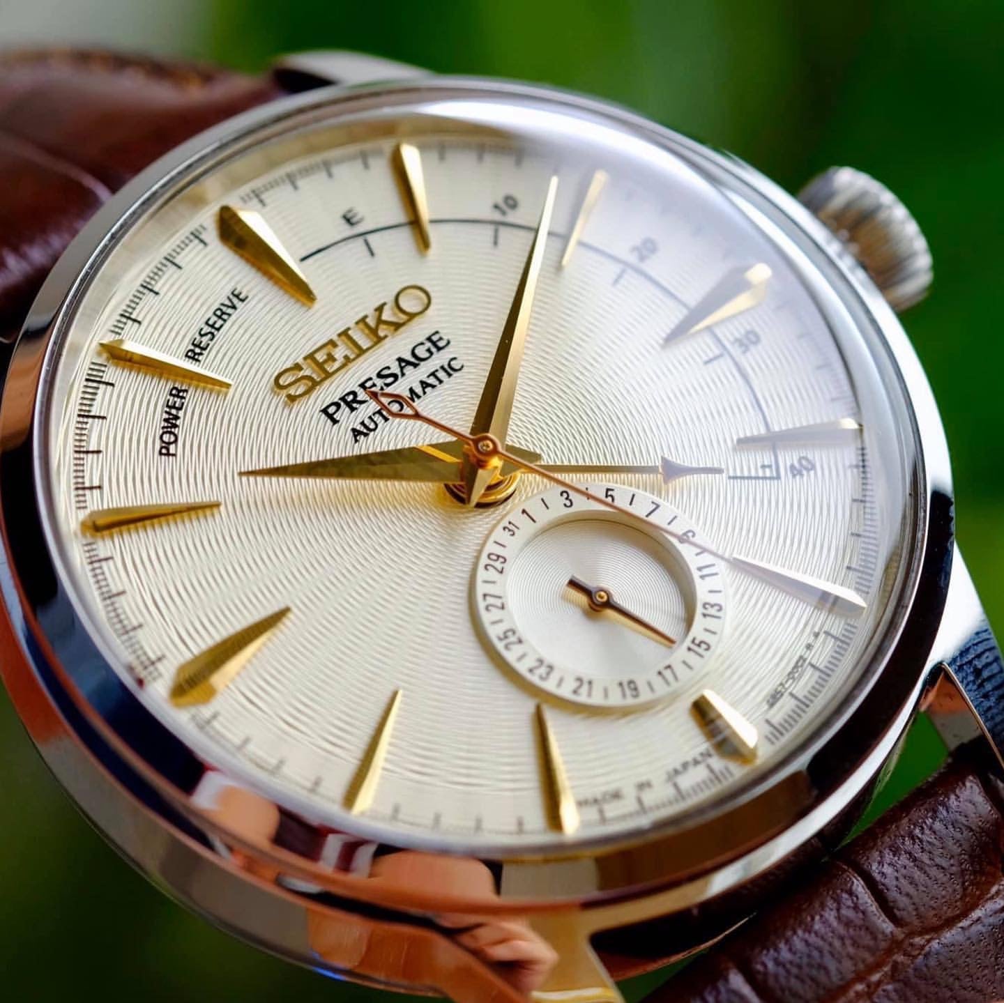 Seiko Presage Cocktail Cream dial time with power reserve 41mm (Brand-New) Ssa387j1