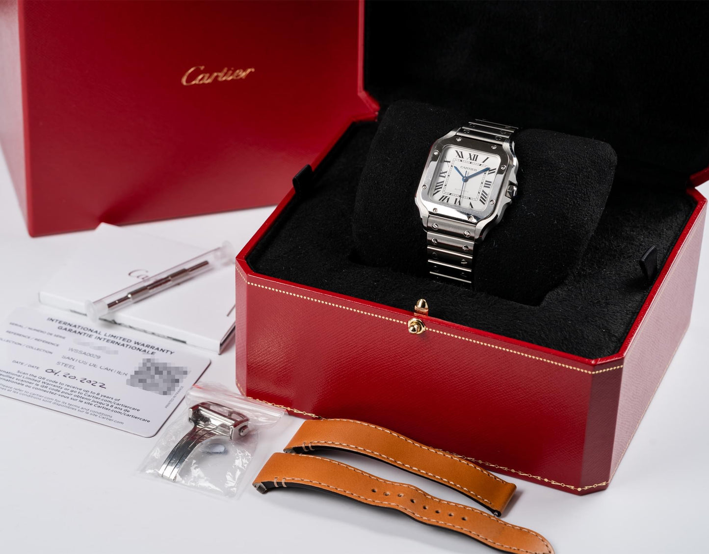 Cartier santos Medium wssa0029 (Pre-owned) 2023 full set