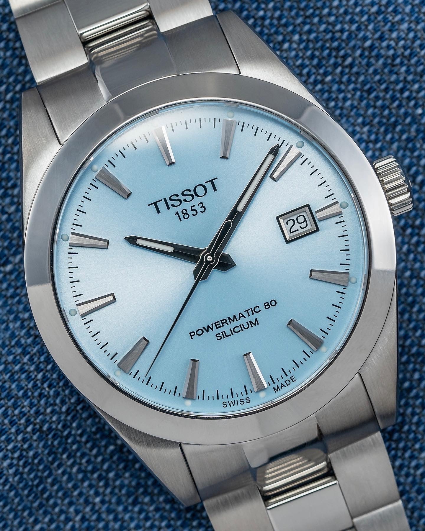 TISSOT GENTLEMAN POWERMATIC 80 SILICIUM Ice Blue T127.407.11.351.00