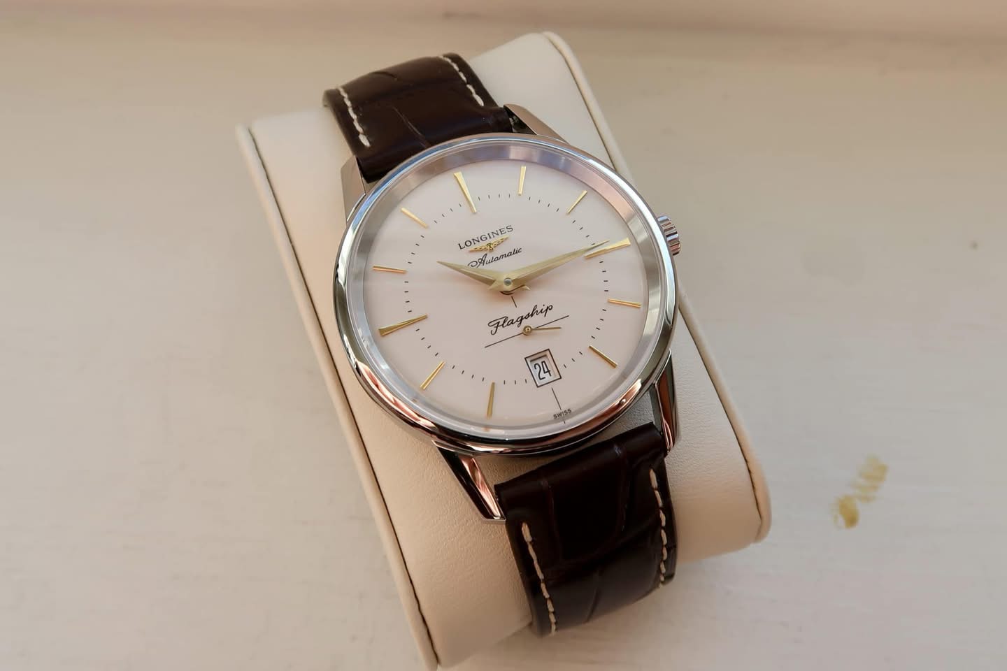 Longines Flagship Heritage 38.5mm (Pre-owned) 2024 with original invoice Ref:L4.795.4.78.2