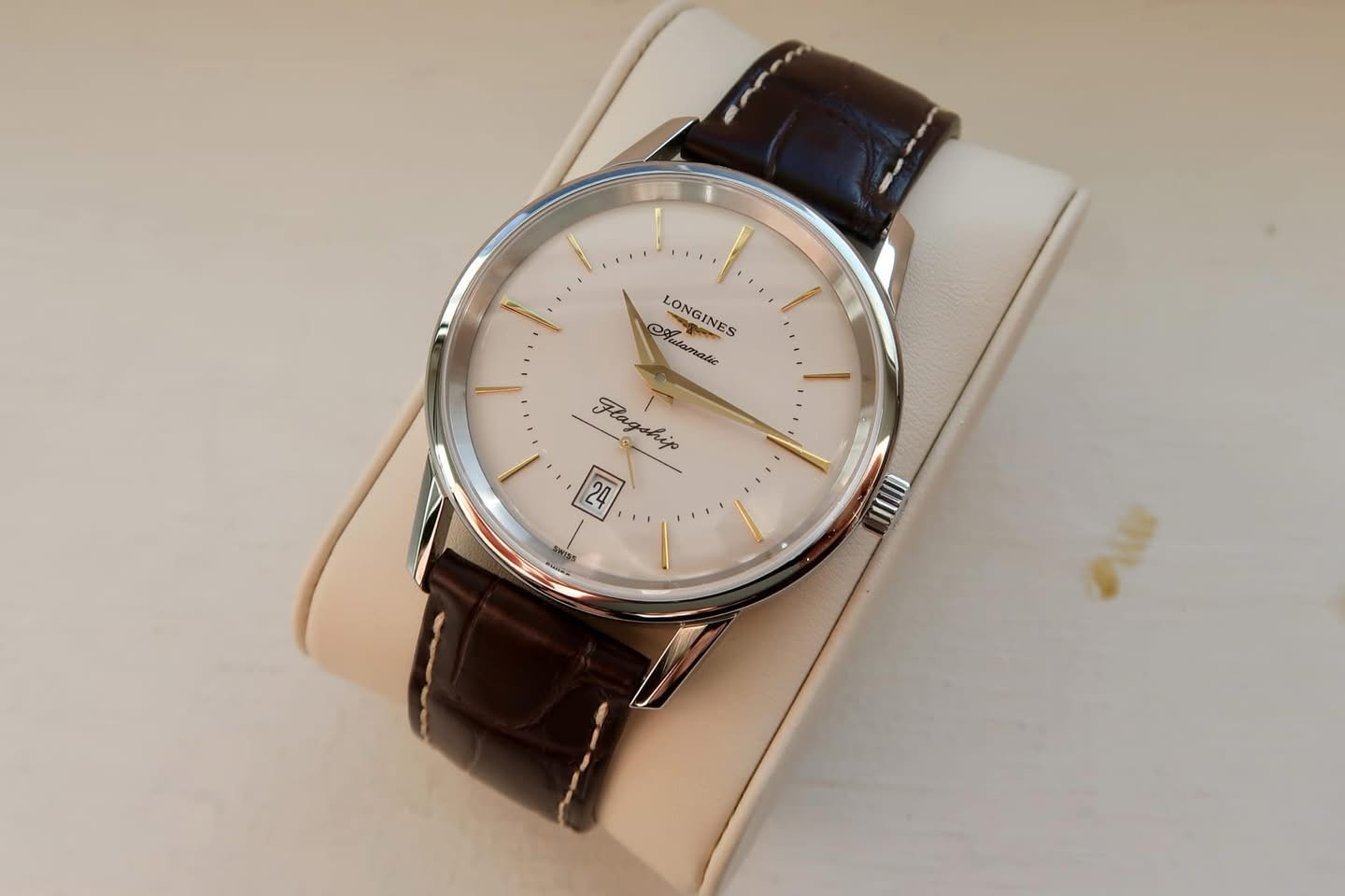 Longines Flagship Heritage 38.5mm (Pre-owned) 2024 with original invoice Ref:L4.795.4.78.2