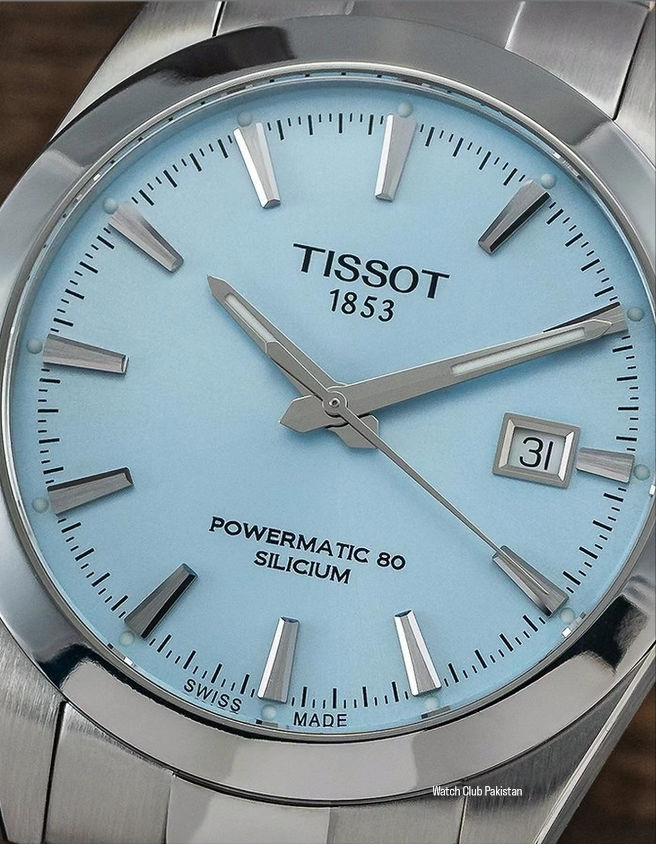 TISSOT GENTLEMAN POWERMATIC 80 SILICIUM Ice Blue T127.407.11.351.00