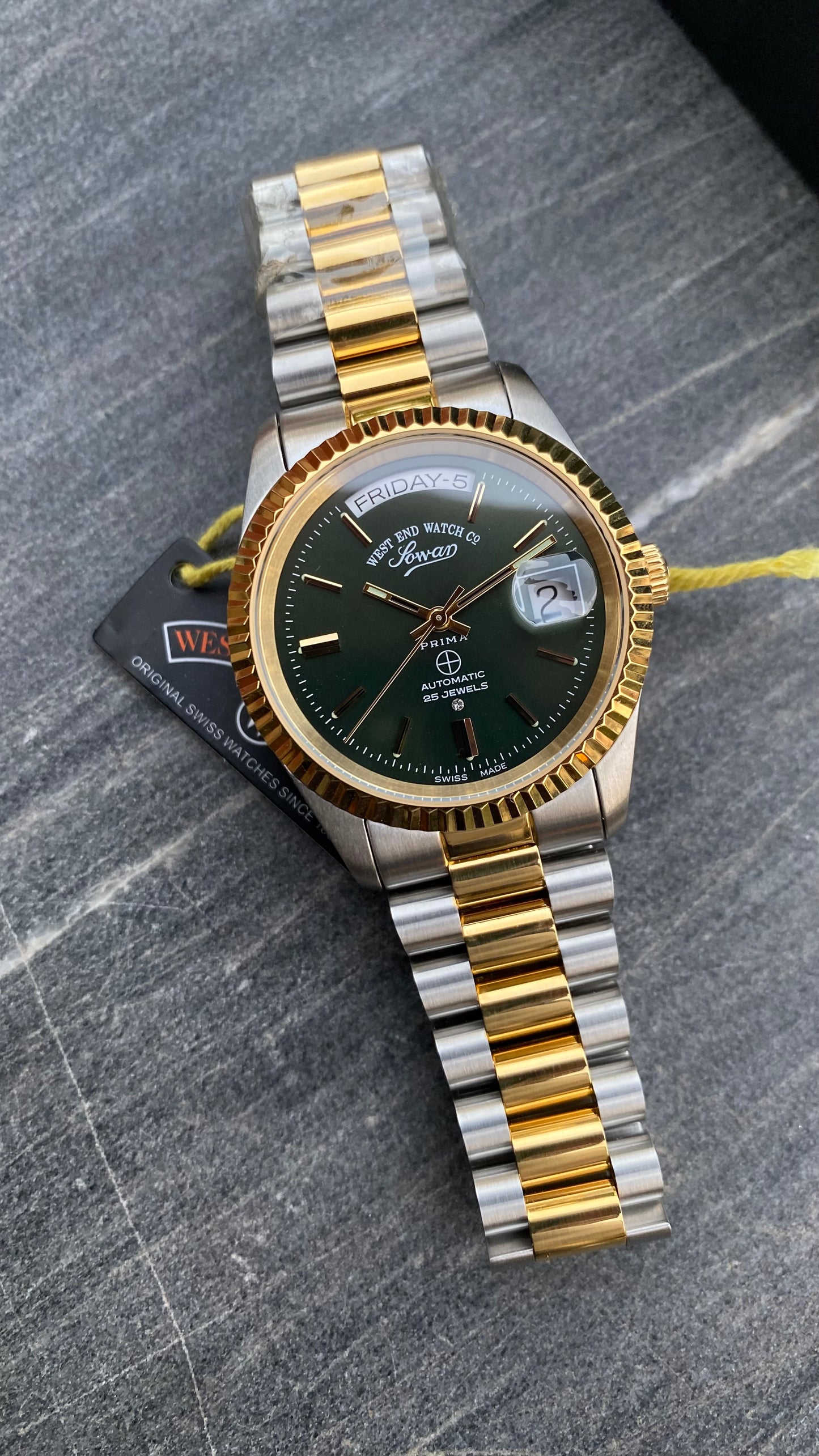West end watch Co. Green dial Day/Date( New ) 38mm 6828.20.3330