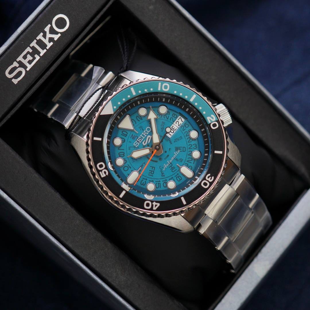 Seiko 5 sports skeleton dial time sonar 70's SRPJ45 / Srpj45k1 (Pre-order) 42mm