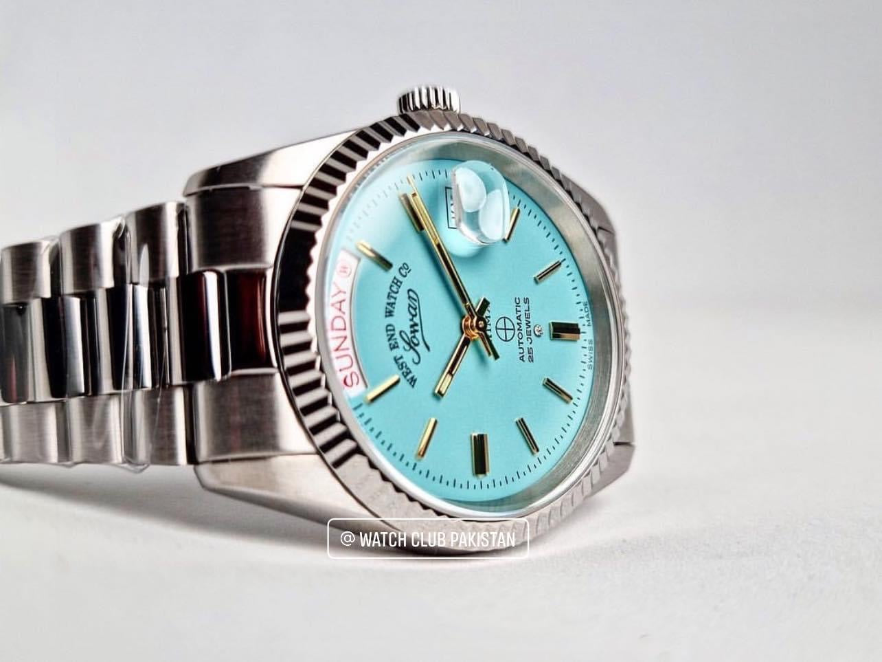 West end watch Co. Tiffany blue dial Day/Date