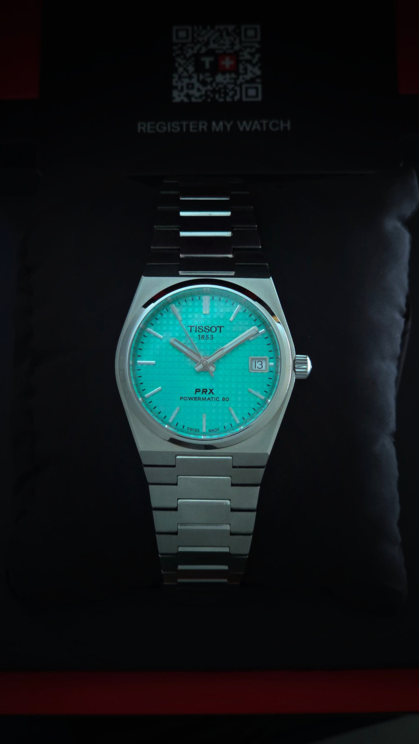 Tissot prx Tiffany blue dial 35mm (Pre-Owned) full set like new condition