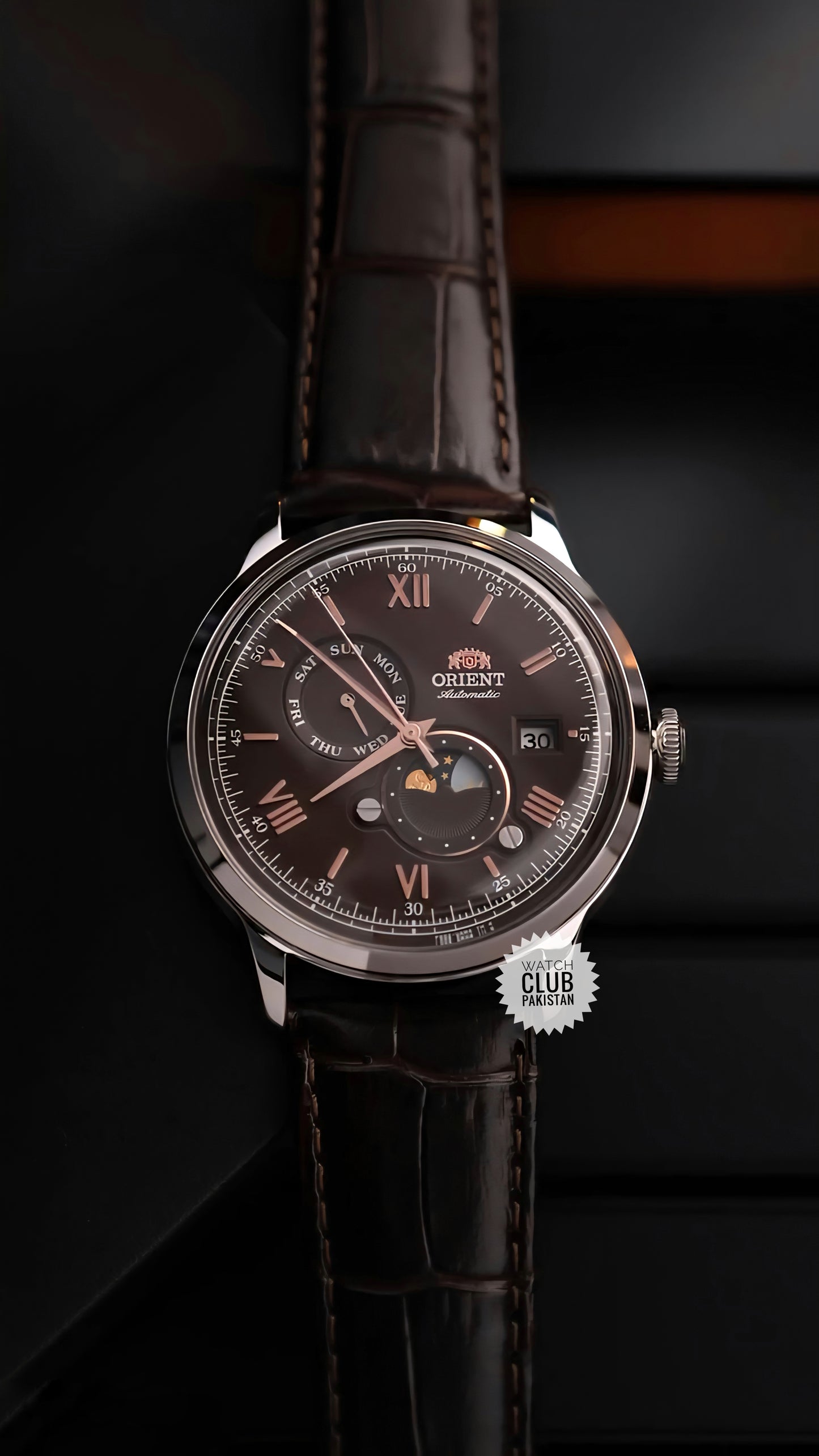 ORIENT BAMBINO Sun&Moon VERSION 9 chocolate dial (Brand-New) 41.5mm