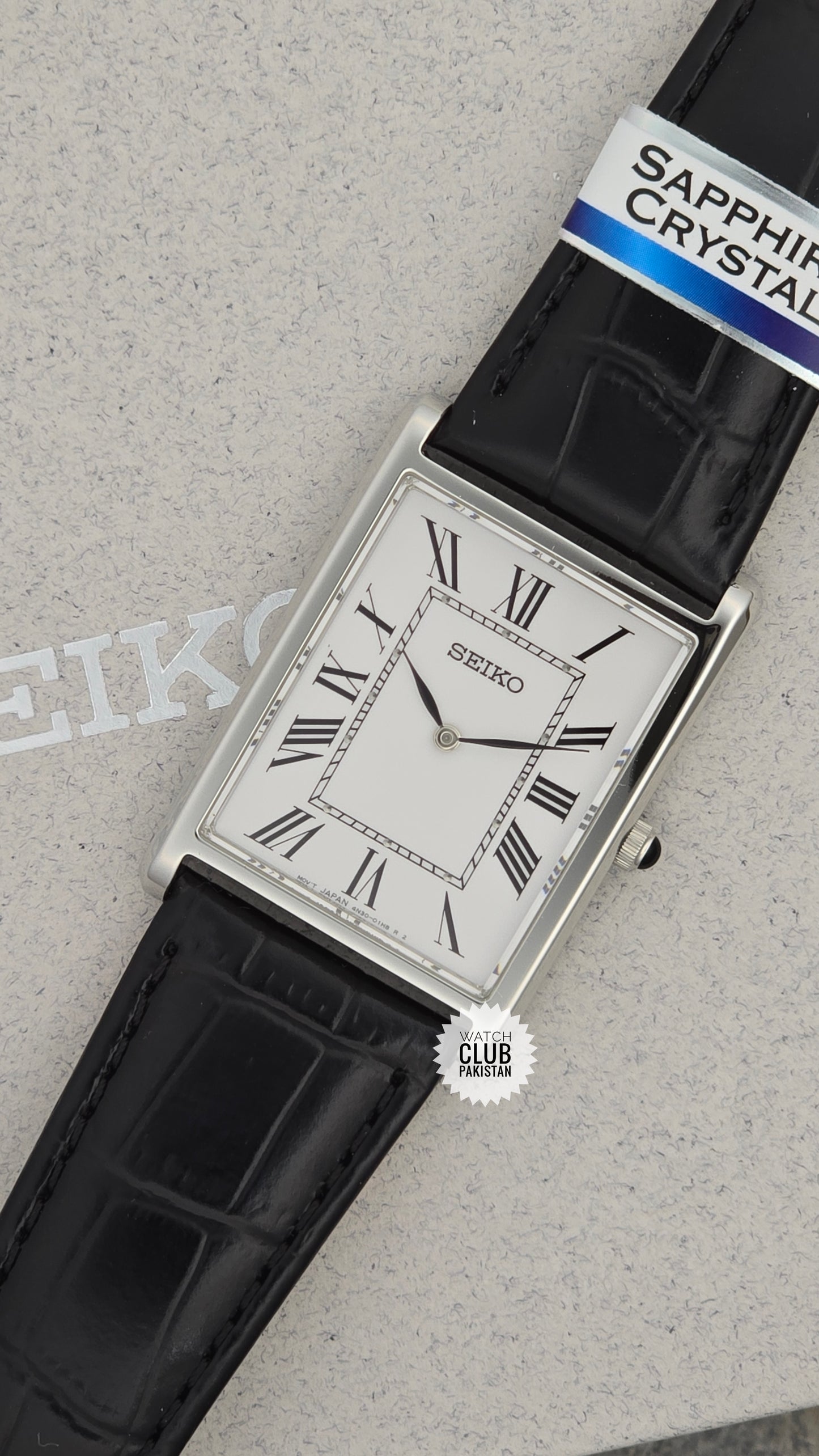 Seiko Tank Ref: SWR103P1 Large size Mens Watch (Brand-New) Sapphire Crystal