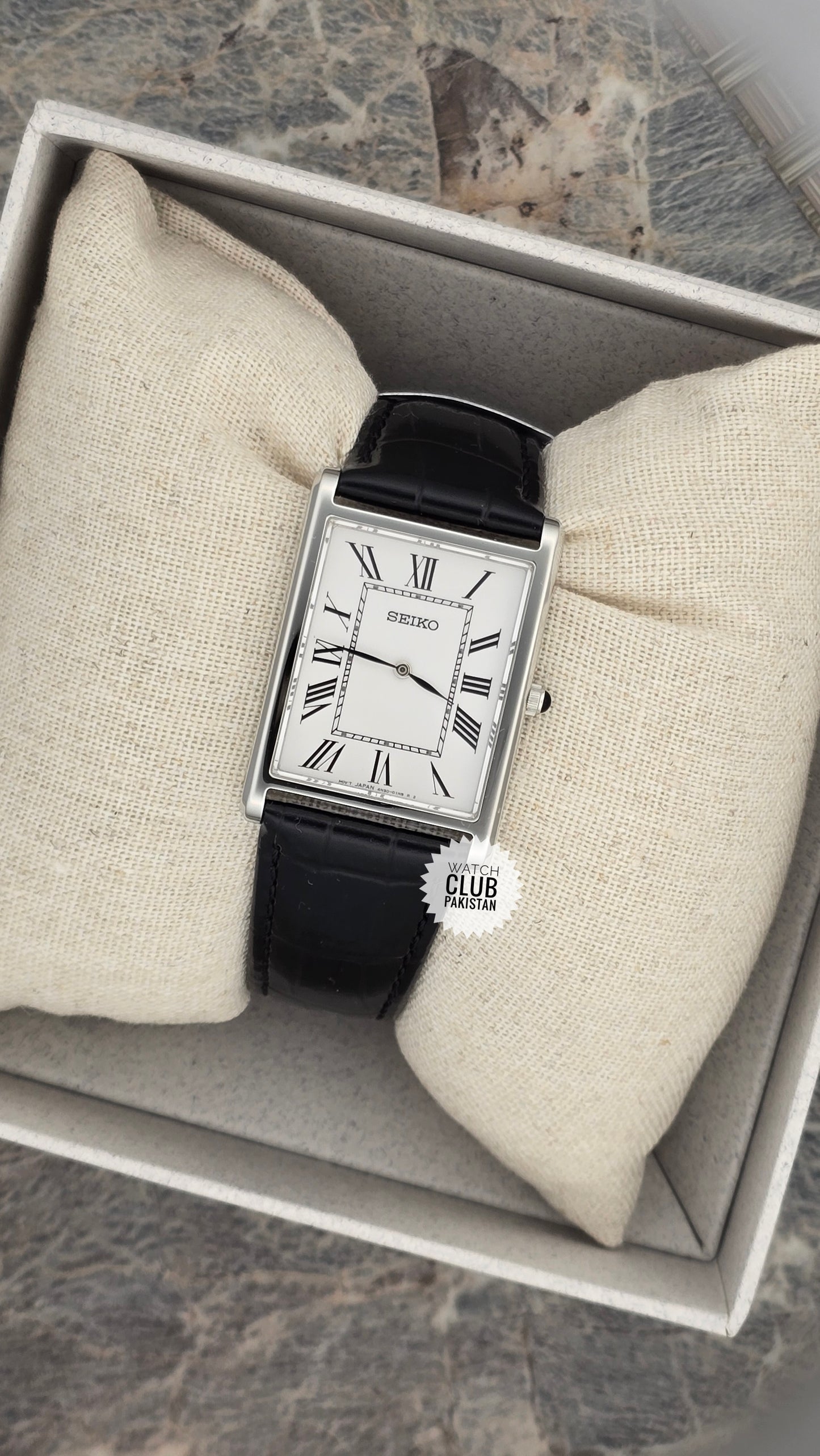 Seiko Tank Ref: SWR103P1 Large size Mens Watch (Brand-New) Sapphire Crystal