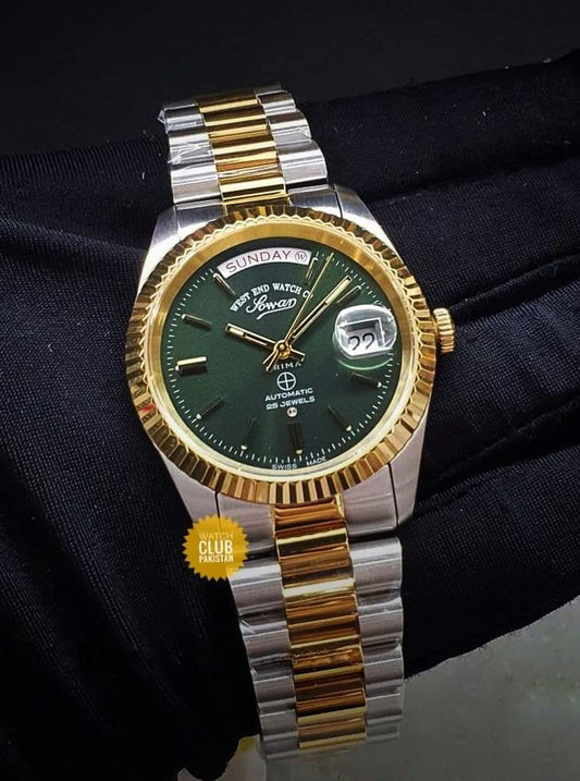 West end watch Co. Green dial Day/Date( New ) 38mm 6828.20.3330