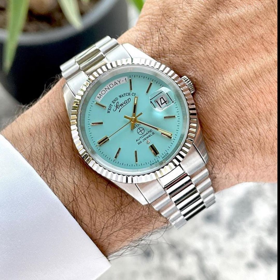 West end watch Tiffany blue dial Day/Date