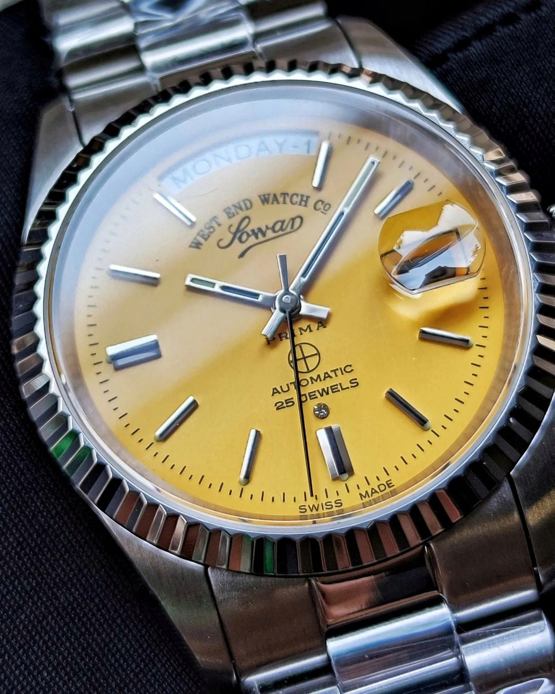 West end watch Co. Lemon dial Day/Date