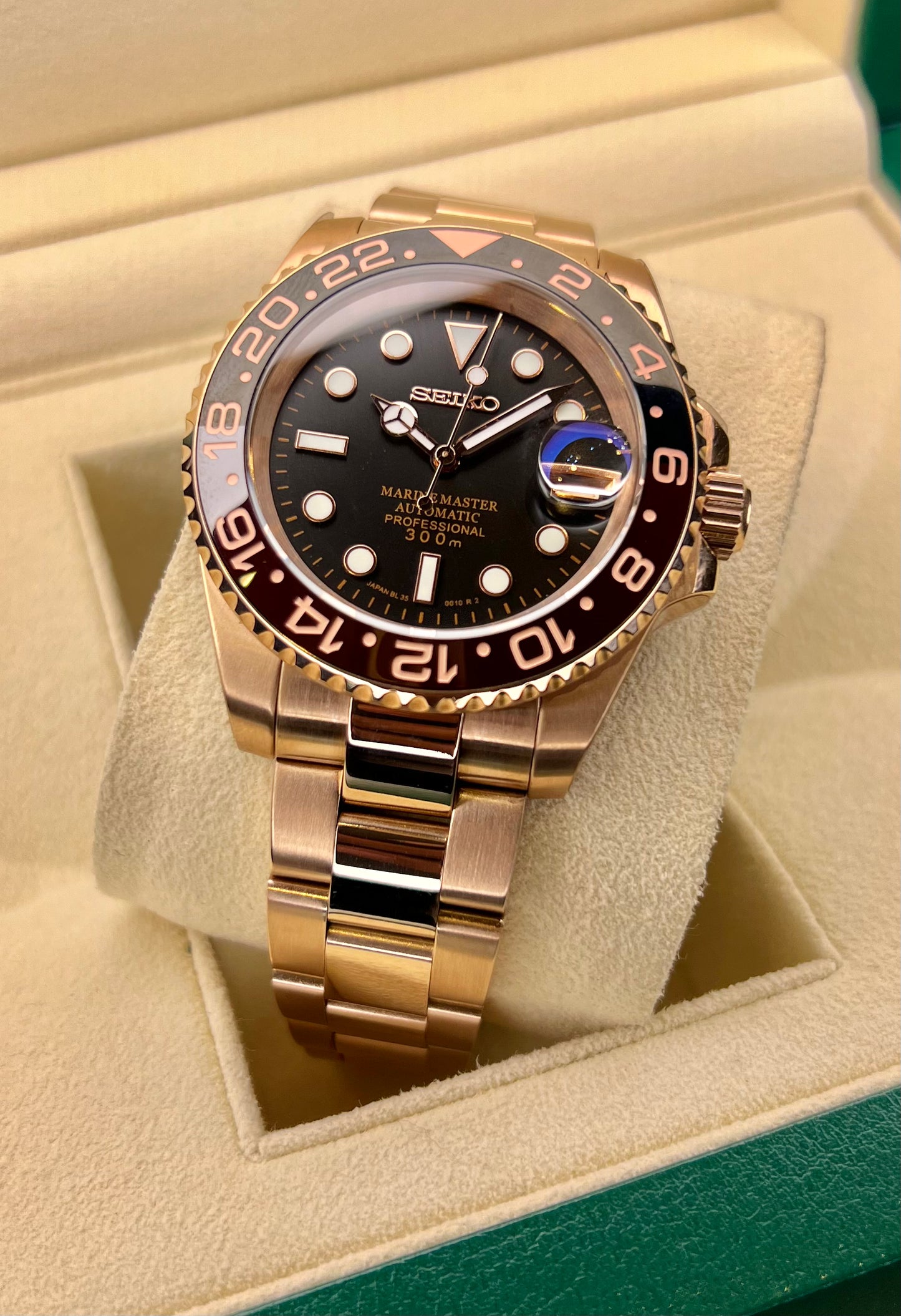 Seiko Root Beer Mod rose gold
