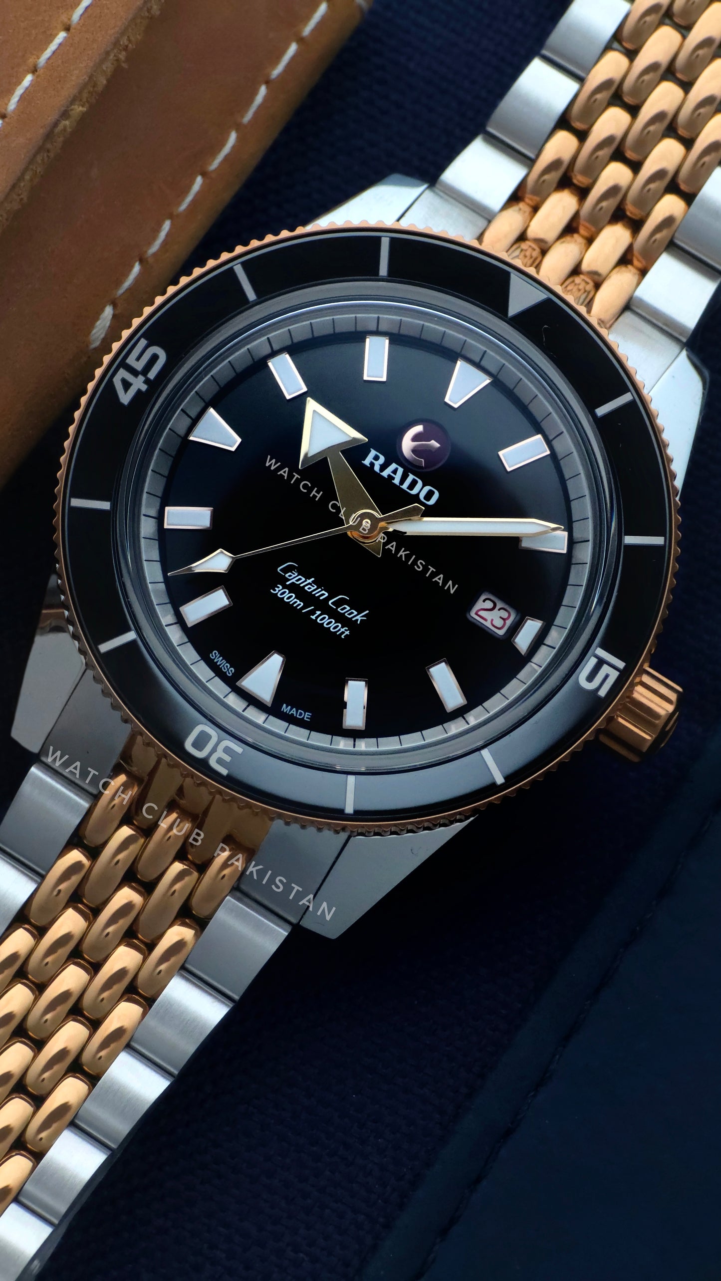 Rado Captain Cook Black Dial high tech ceramic with Rose Gold Accents Ref:R32137153 Brand-New 42mm