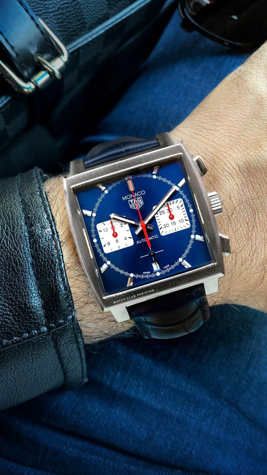 Tag-Heuer Monaco caliber 02 (Pre-owned) 2022 Full set 39mm Ref: CBL2111. FC6453
