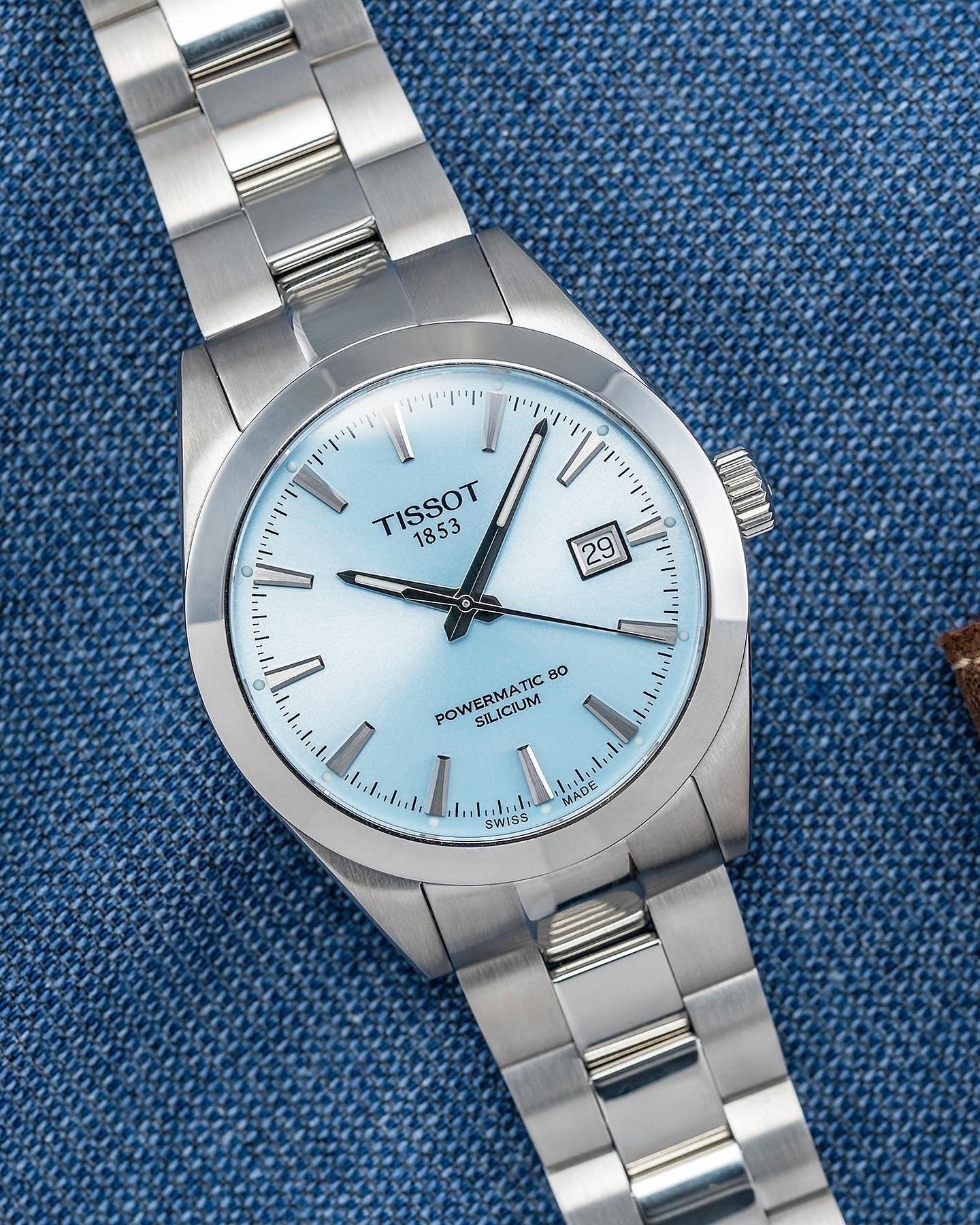 TISSOT GENTLEMAN POWERMATIC 80 SILICIUM Ice Blue T127.407.11.351.00