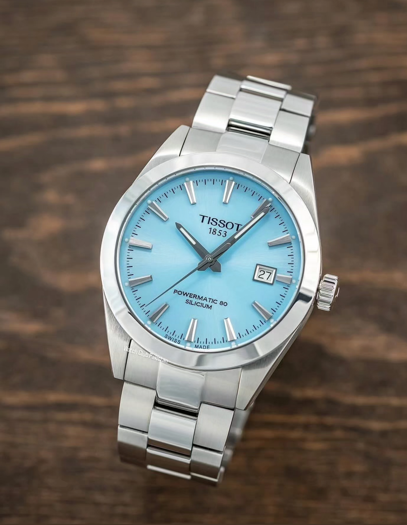 TISSOT GENTLEMAN POWERMATIC 80 SILICIUM Ice Blue T127.407.11.351.00