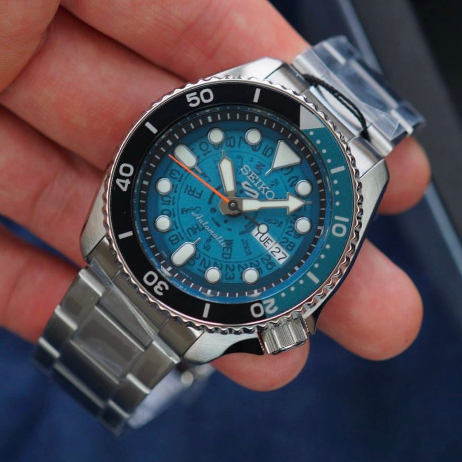 Seiko 5 sports skeleton dial time sonar 70 s SRPJ45 Srpj45k1