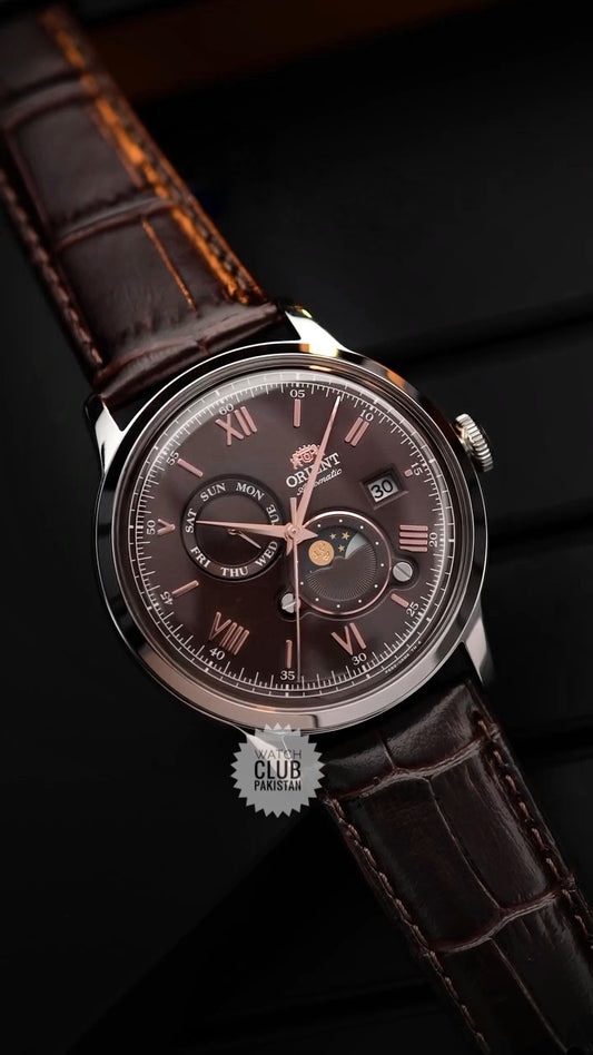 ORIENT BAMBINO Sun&Moon  VERSION 9 chocolate dial (Brand-New) 41.5mm