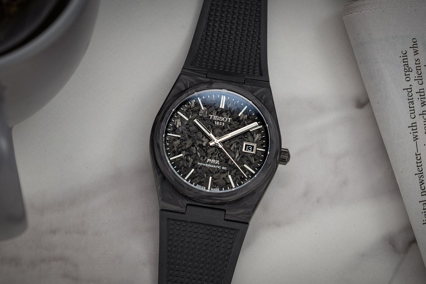 TISSOT PRX Forged Carbon Powermatic80  (Brand-New )40.5mm Ref:T137.907.97.201.00