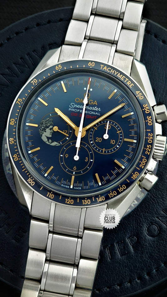 Omega SpeedMaster Sapphire Limited Edition 45th Anniversary 42mm (Pre-owned) Ref: 311.30.42.30.03.001 (Pre-owned)Full Set Blue Dial 18k Gold Accents