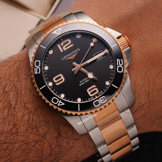 Longines Hydroconquest 41mm Steel & Rose gold (Box-Open) 2021 with original invoice Ref:L3.781.3.58.7