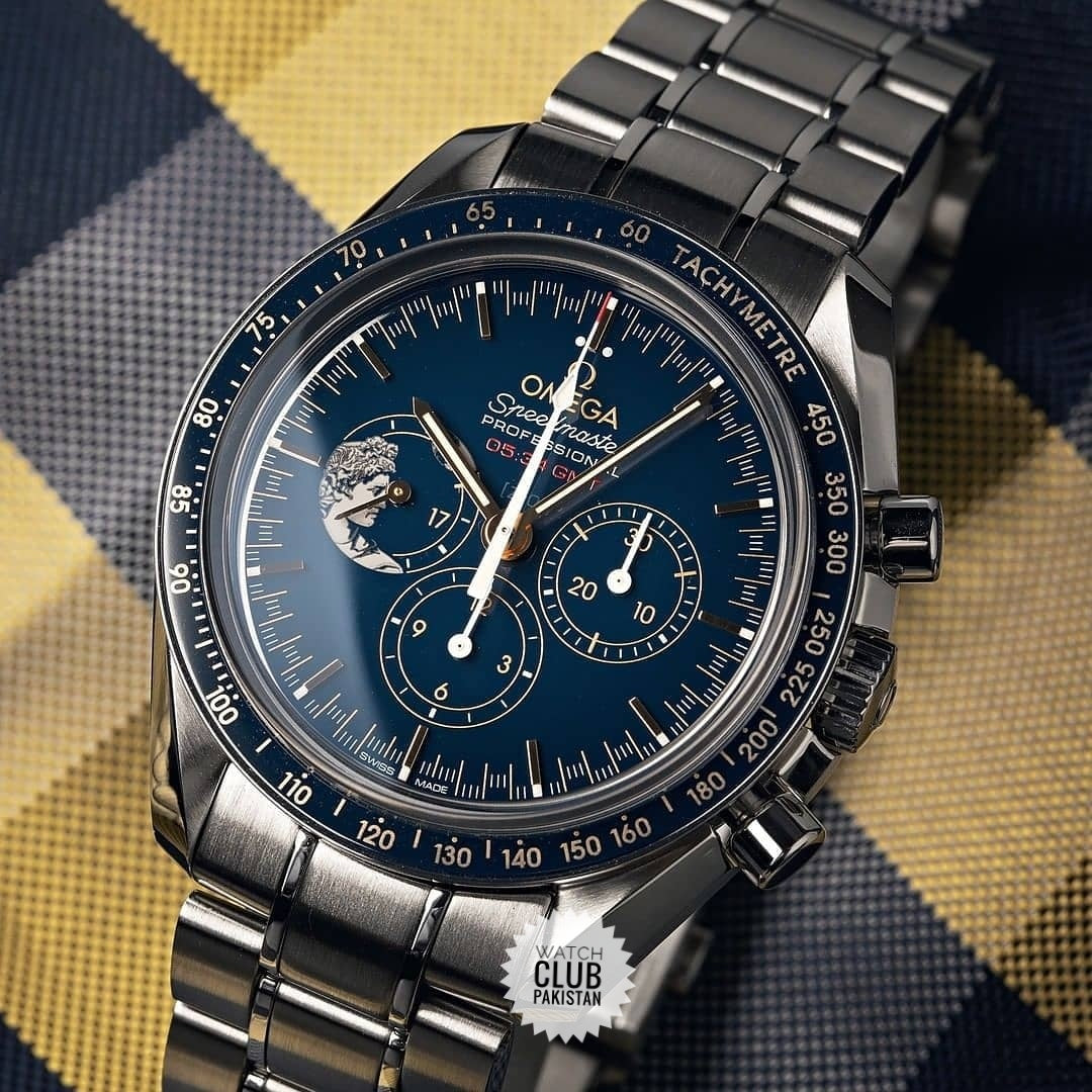 Omega SpeedMaster Sapphire Limited Edition 45th Anniversary 42mm (Pre-owned) Ref: 311.30.42.30.03.001 (Pre-owned)Full Set Blue Dial 18k Gold Accents