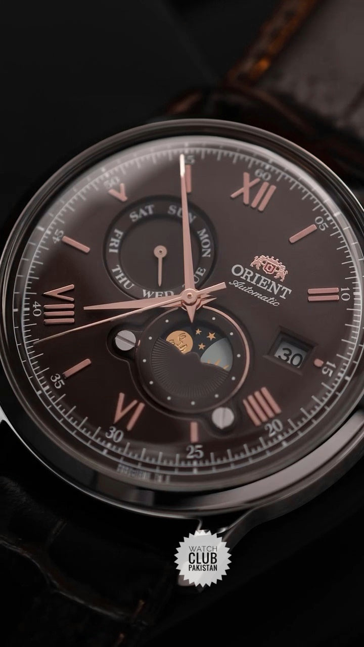 ORIENT BAMBINO Sun&Moon  VERSION 9 chocolate dial (Brand-New) 41.5mm