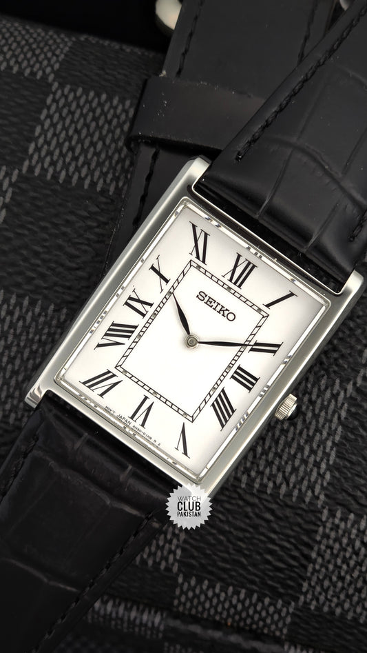 Seiko Tank Ref: SWR103P1 Large size Mens Watch (Brand-New) Sapphire Crystal