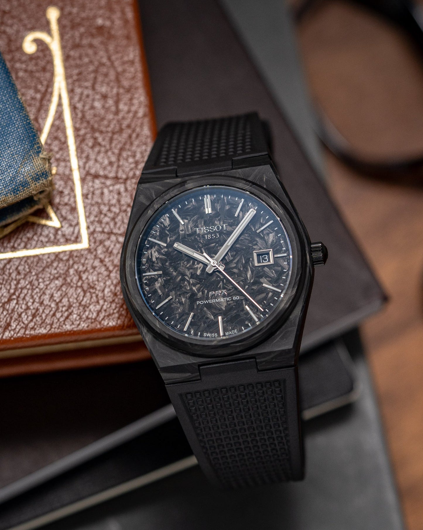 TISSOT PRX Forged Carbon Powermatic80  (Brand-New )40.5mm Ref:T137.907.97.201.00