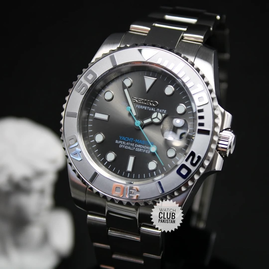 Seiko Yatch Master mod (Brand-New) Rhodium dial 40mm Automatic movement