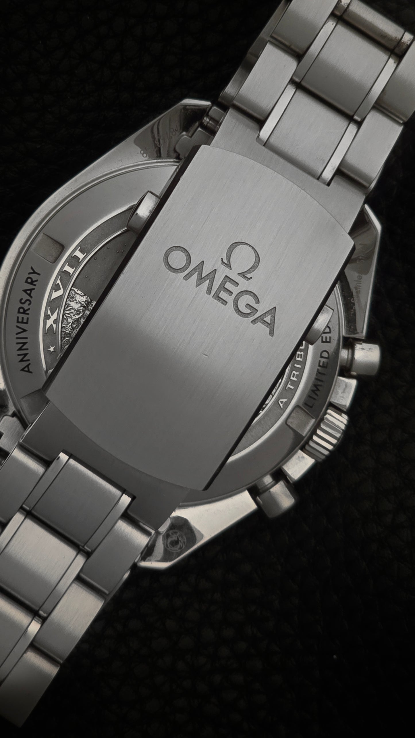 Omega SpeedMaster Sapphire Limited Edition 45th Anniversary 42mm (Pre-owned) Ref: 311.30.42.30.03.001 (Pre-owned)Full Set Blue Dial 18k Gold Accents
