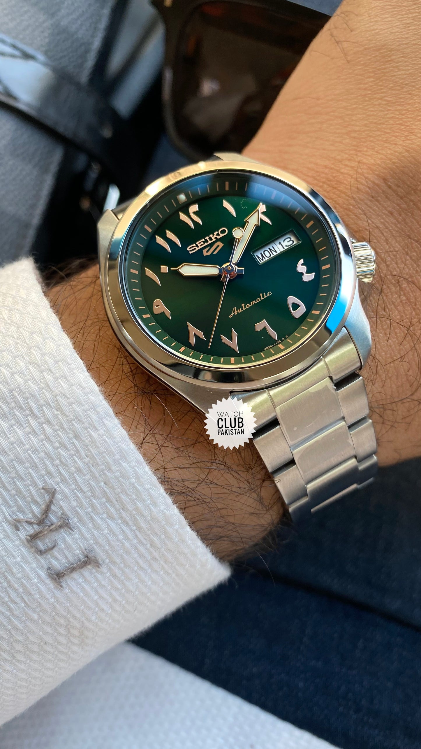 Seiko 5 Arabic Numeral rare Green dial 40mm (Brand-New) Automatic Ref: Srph49k1