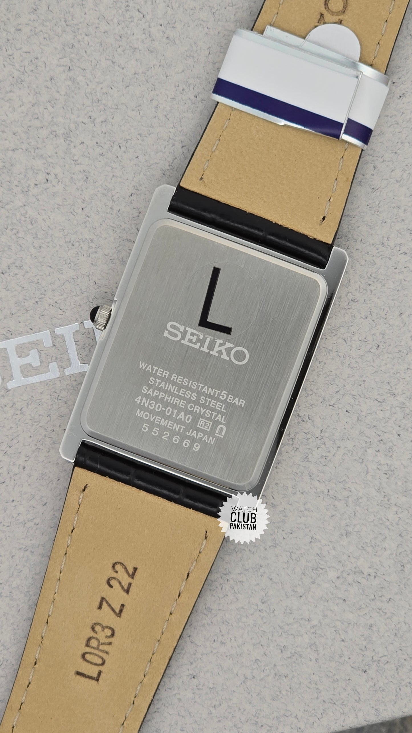 Seiko Tank Ref: SWR103P1 Large size Mens Watch (Brand-New) Sapphire Crystal