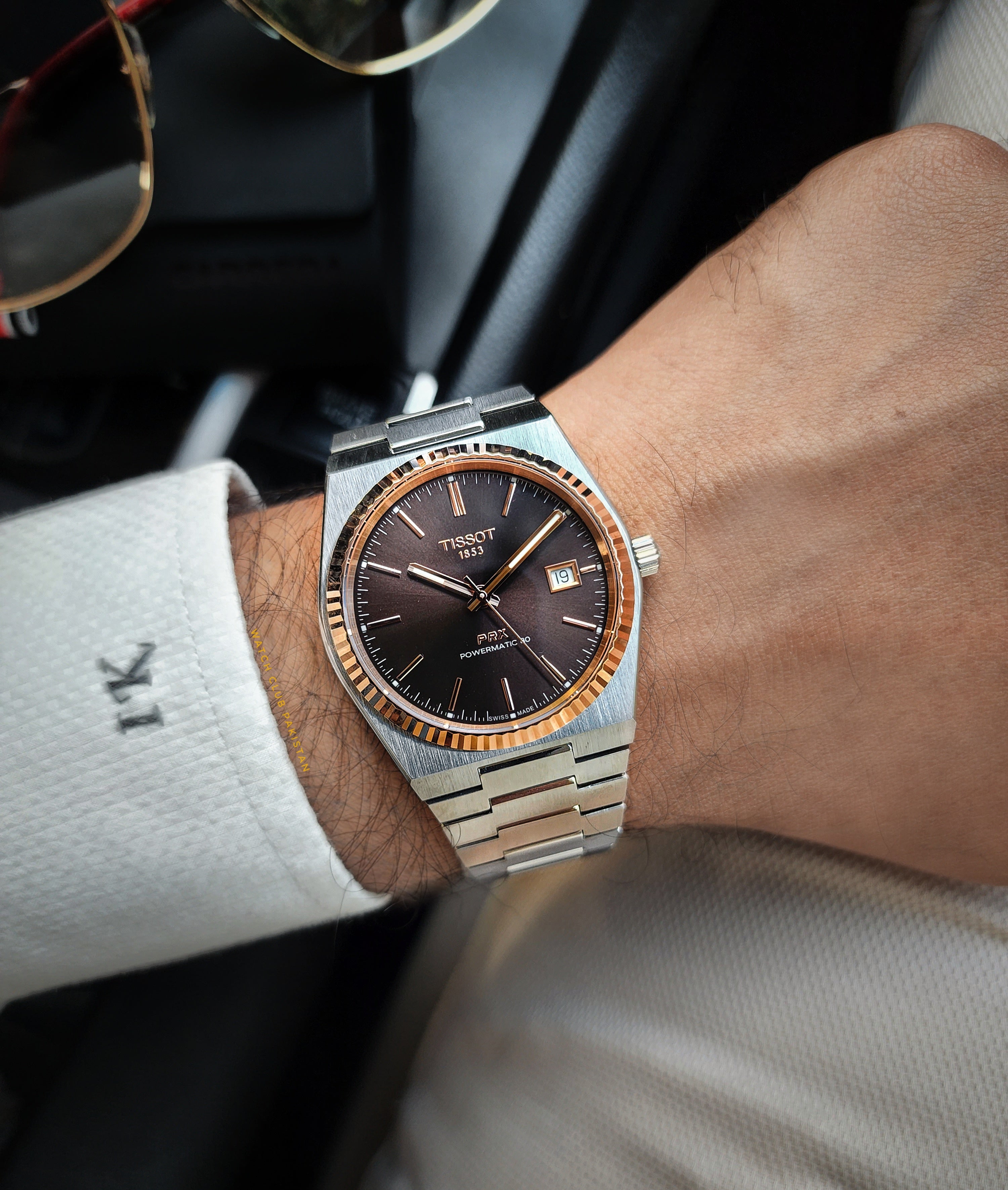 Tissot prx Automatic 18k gold fluted bezel