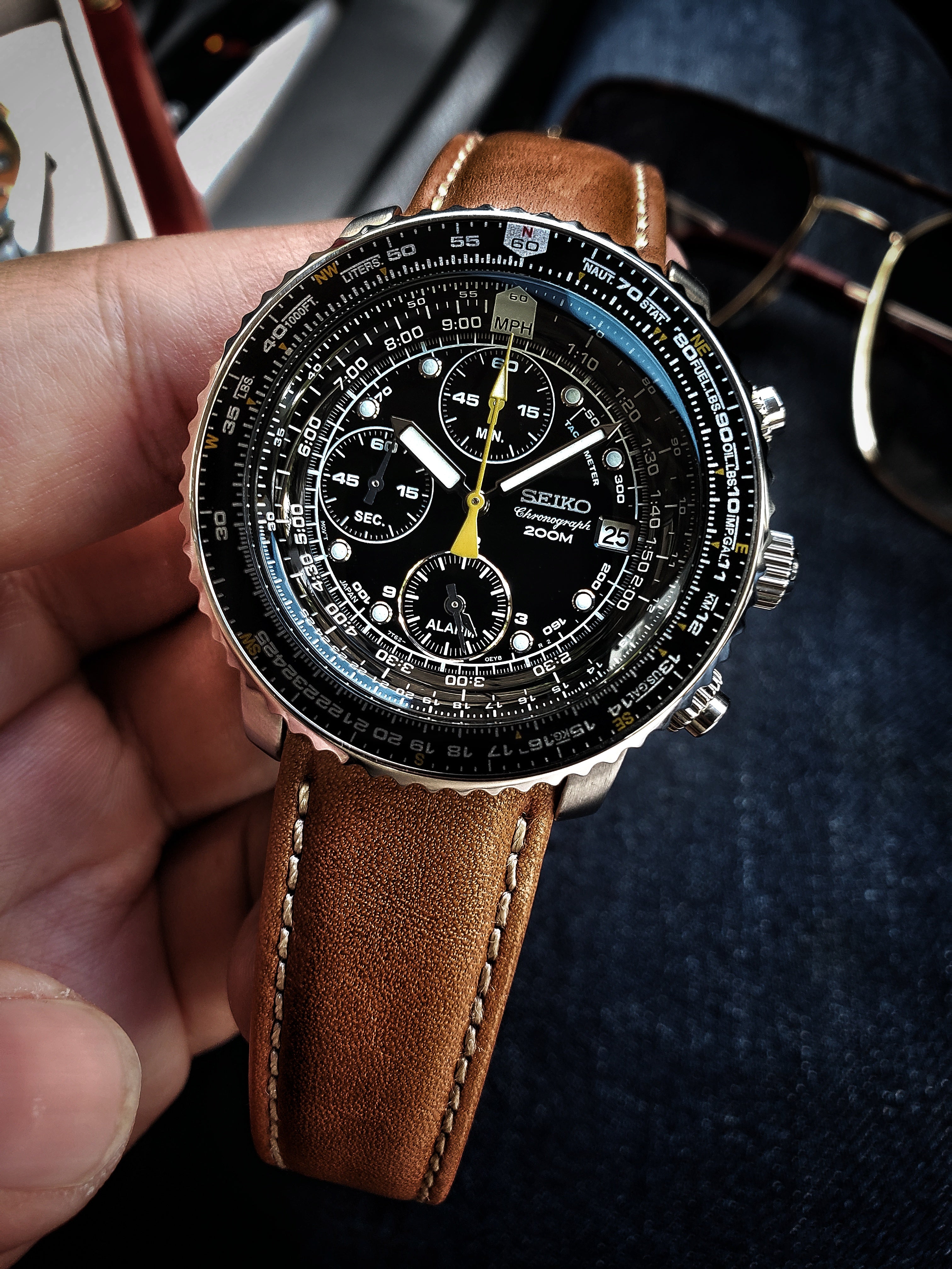 Seiko flightmaster outlet leather