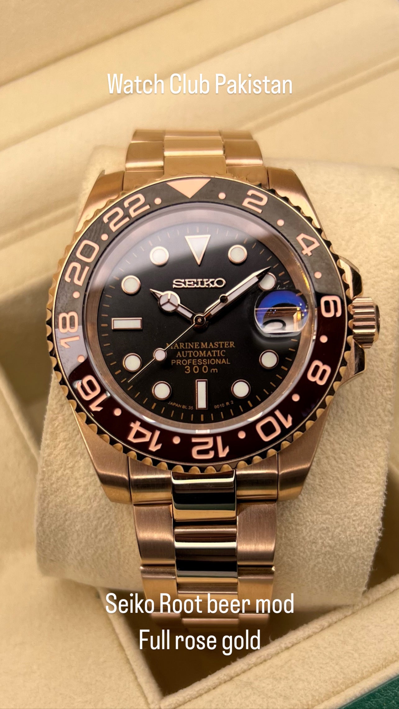 Seiko Root Beer Mod rose gold